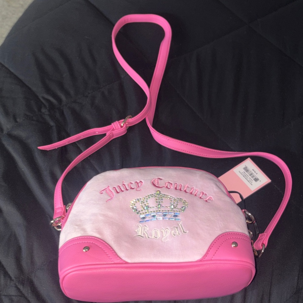 Juicy Couture Pink and Silver Embellished Crossbody Bag